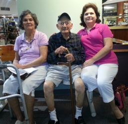 Tony Villegas - WWII vet at our Visitor Center with his family